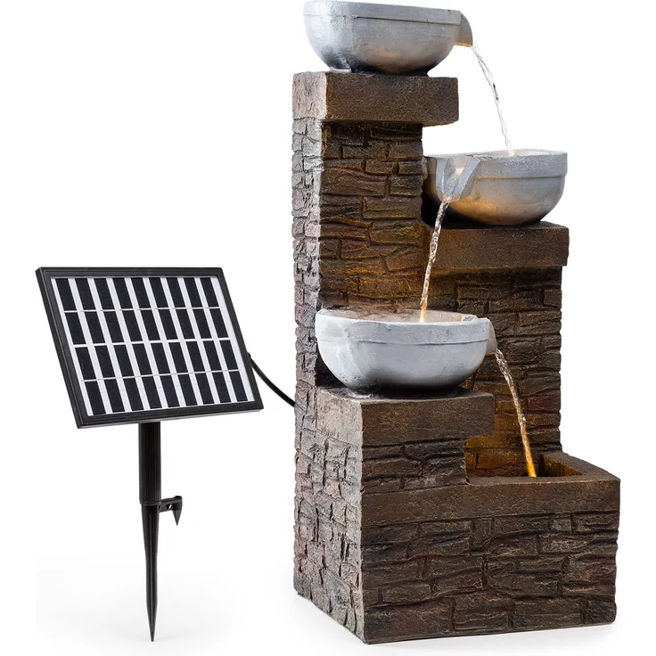 Fez Solarbrunnen LED 34 x 76 x 36 cm (BxHxT) Polyresin Beige
