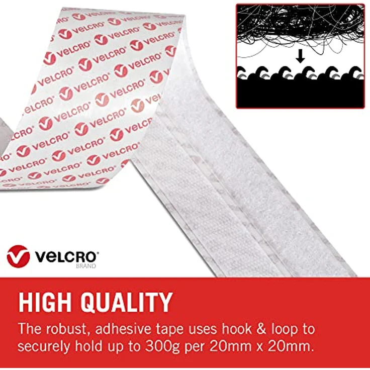 VELCRO VEL-EC60219 Klettband zum Aufkleben Haft- und Flauschteil (L x B) 10000mm x 20mm Weiß 10m - Preisvergleich – Bild 2