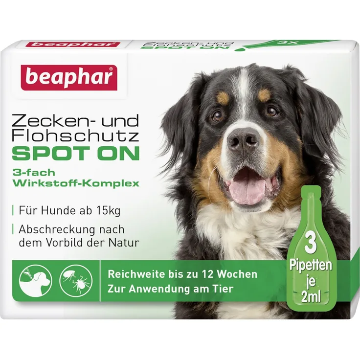 Beaphar Zecken- und Flohschutz SPOT-ON 3 x 2 ml für große Hunde ab 15 kg