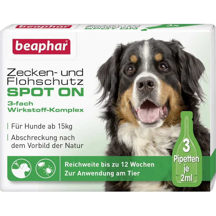 Beaphar Zecken- und Flohschutz SPOT-ON 3 x 2 ml für große Hunde ab 15 kg – Bild 1