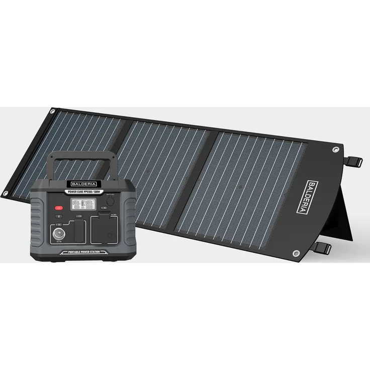 BALDERIA Power Set PPS500-SP60 60 W 400 Wh 230 V für Outdoor Camping Arbeiten Notfall Balkon Wohnmobil