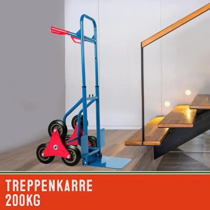 Deuba Treppenkarre klappbar bis 200kg Hartgummireifen Haltegriffe Sackkarre Transportkarre Stapelkarre Wagen - Preisvergleich – Bild 7
