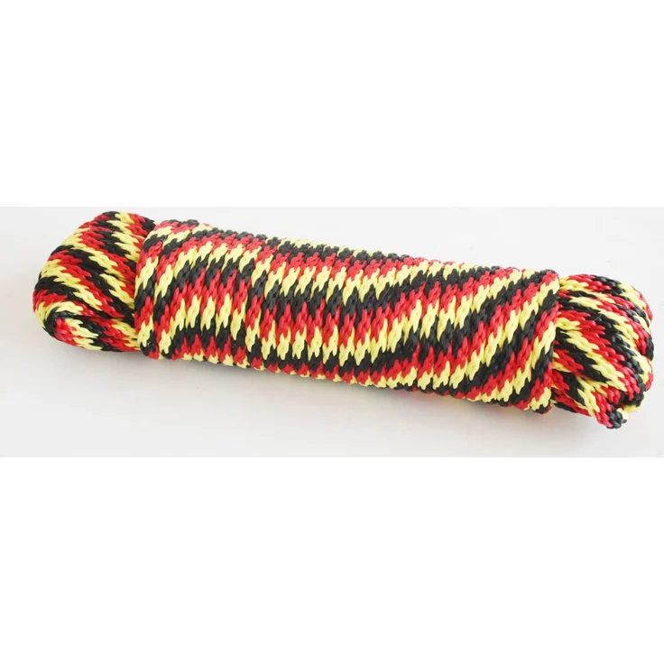 TrendLine Seil 6 mm x 15 m, schwarz - rot - gelb – Bild 1