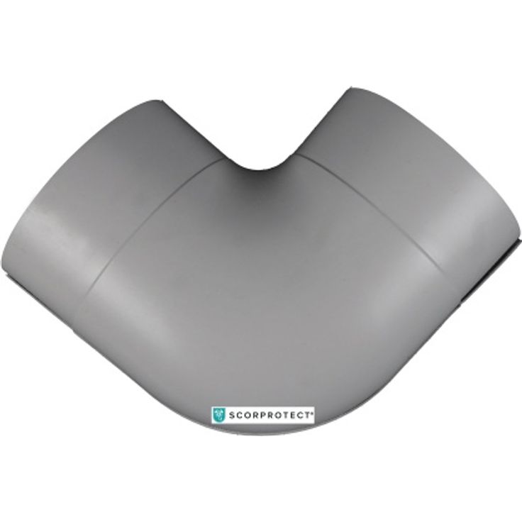 Scorprotect ® PVC Bogen 90 Grad hellgrau schwerentflammbar : für gedämmtes Rohr 18 mm x 20 mm Isolierstärke