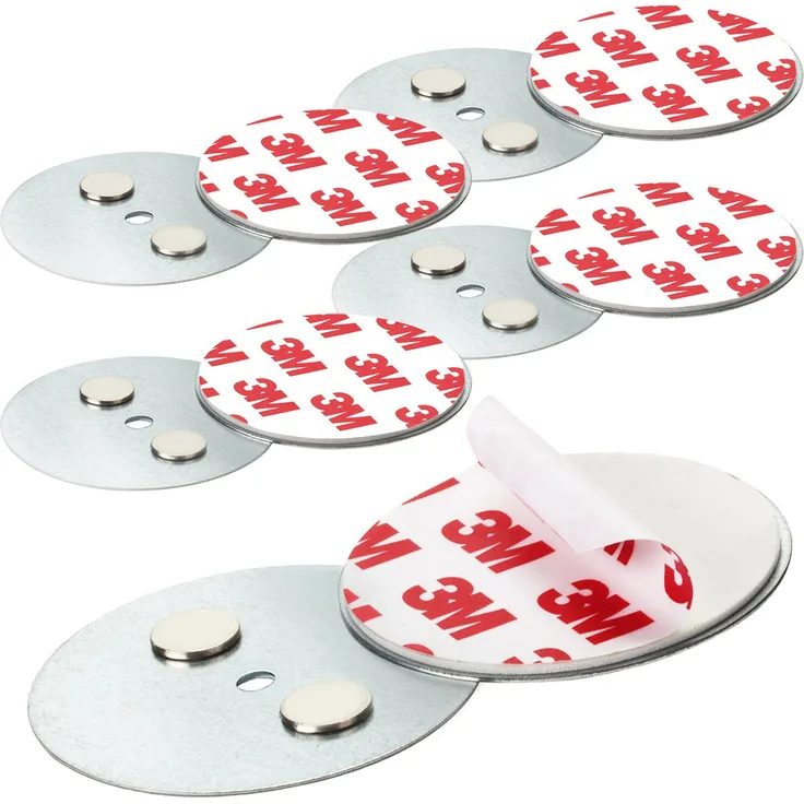 Mount Mini Magnethalterung für Rauchmelder ab 5 cm Ø selbstklebend Silber 5er-Set