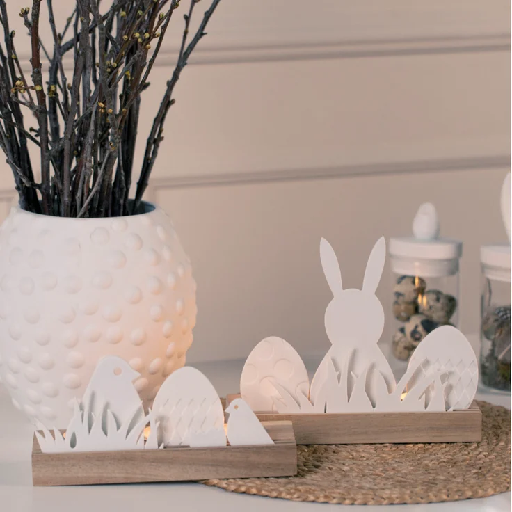Räder Lichtobjekt Osterhase Windlich Deko Ostern Teelichthalter Kerze Porzellan – Bild 3