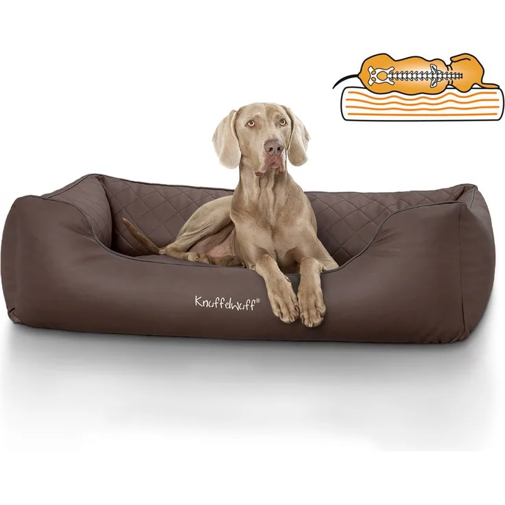 Knuffelwuff orthopädisches Hundebett Madison braun XL
