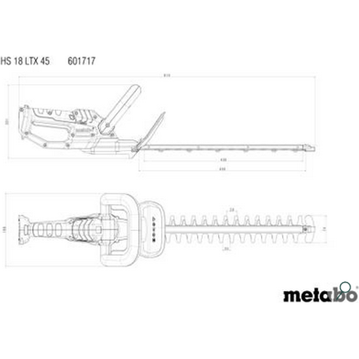 Metabo Akku Heckenschere HS 18 LTX 45 (18 Volt, Li-Ion, Messerlänge: 45 cm, Max. Schnittstärke 19 mm) ohne Akku und Ladegerät, im Karton – Bild 4