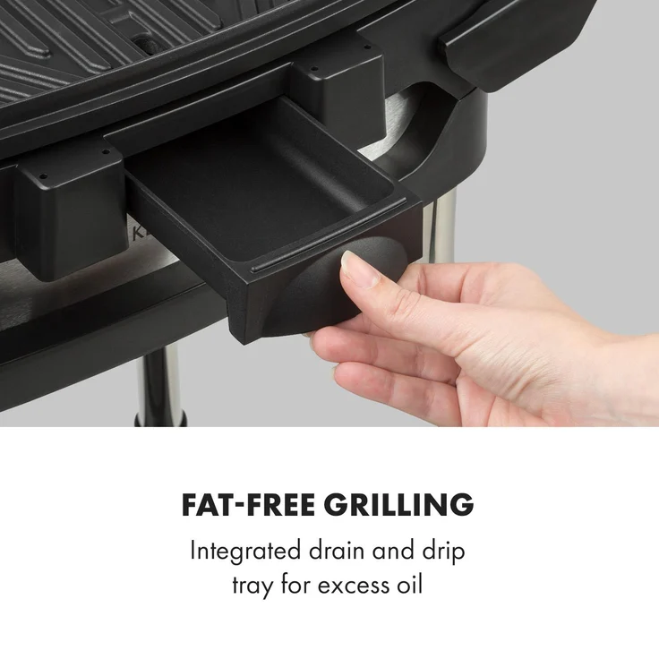 Gatsby Elektrogrill 2000W Antihaft-Grillfläche Seitentische beige / schwarz Schwarz / beige – Bild 9