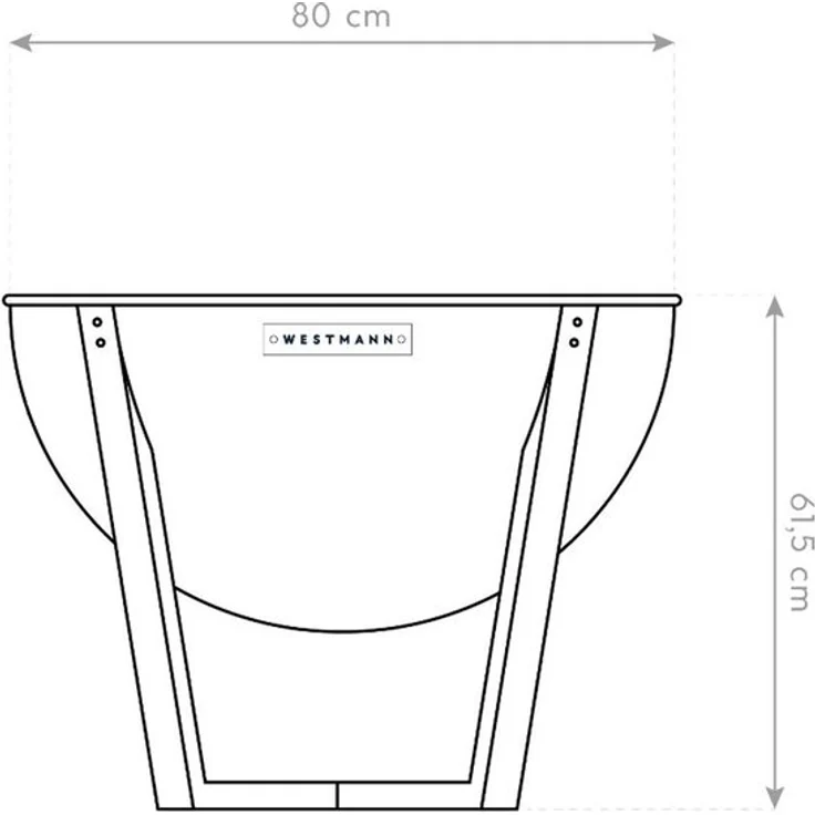Westmann Premium Grill Feuerstelle inkl. Edelstahl Grillplatte schwarz 81x81x62 cm – Bild 8