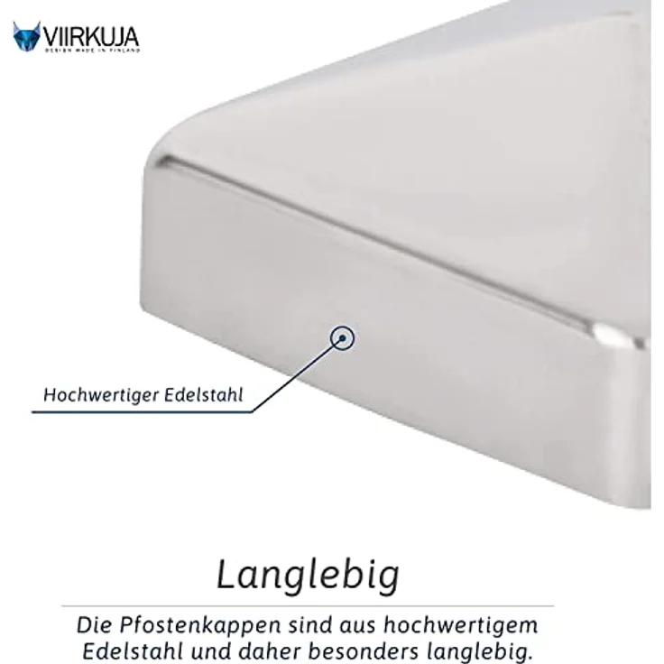 Pfostenkappen 9x9 Cm 10 Stück 90x90 Mm Edelstahl Zaunpfosten-Zaunpfosten Metall: 71X71Mm – Bild 2