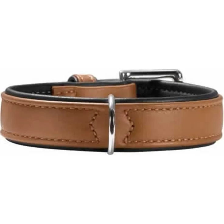 Hunter Hunde-Halsband Canadian Elch-Leder cognac-schwarz S 2