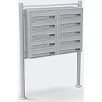 10er Briefkastenanlage silberfarben 2x5 Fächer Standbriefkasten Postfach Briefkasten Postkasten