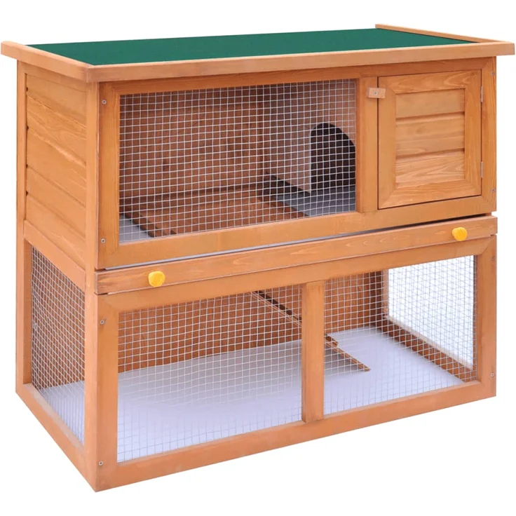 vidaXL Kaninchenstall Kleintierhaus Hasenstall 1 Tür Holz – Bild 2