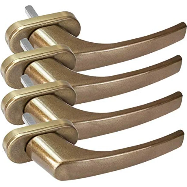 4 x Alu Fenstergriff in Gold F4 - Stiftlänge 40mm