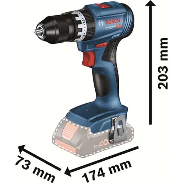 Bosch Professional GSB 18V-45 Akku-Schlagbohrschrauber 18 V 45 Nm Brushless, mit 2x 2 Ah Akku, Ladegerät und L-Boxx (06019K3303) – Bild 2