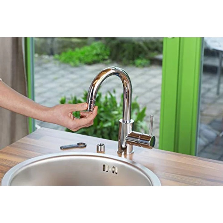 GARDENA Hahnverbinder für Indoor- Wasserhähne Hahnverbinder Kunststoff T-Stück 3/4" Außengewinde kompatibel mit allen gängigen Wasserhähnen mit M 24 x 1 Innen- und M 22 x 1 Außengewinde – Bild 5