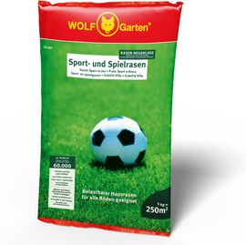WOLF-Garten Sport- und Spiel-Rasen 5 kg für 250m² LG250 Rasensamen 60.000 Triebe/m²