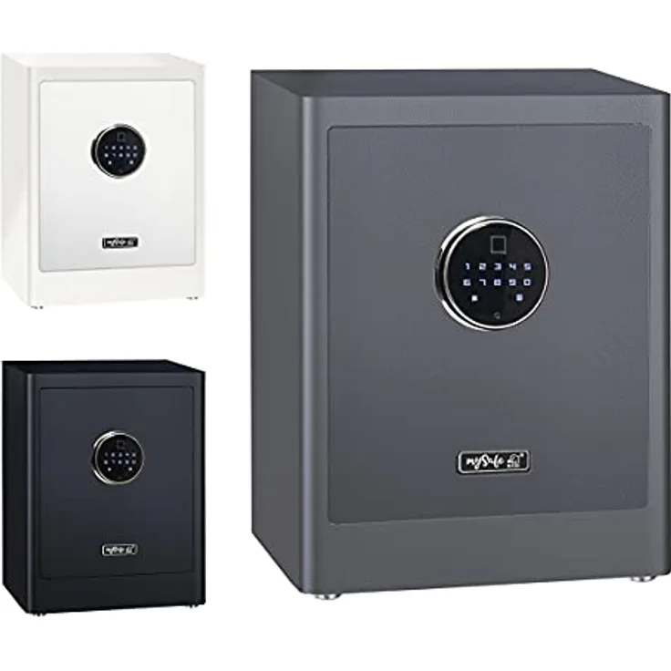 BASI - mySafe Premium - Elektronik-Möbel-Tresor - 450 - Code & Fingerprint - Grau