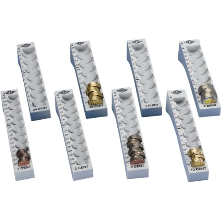 Wedo Geldzählrillen Set mit 8 Münzrillen lichtgrau