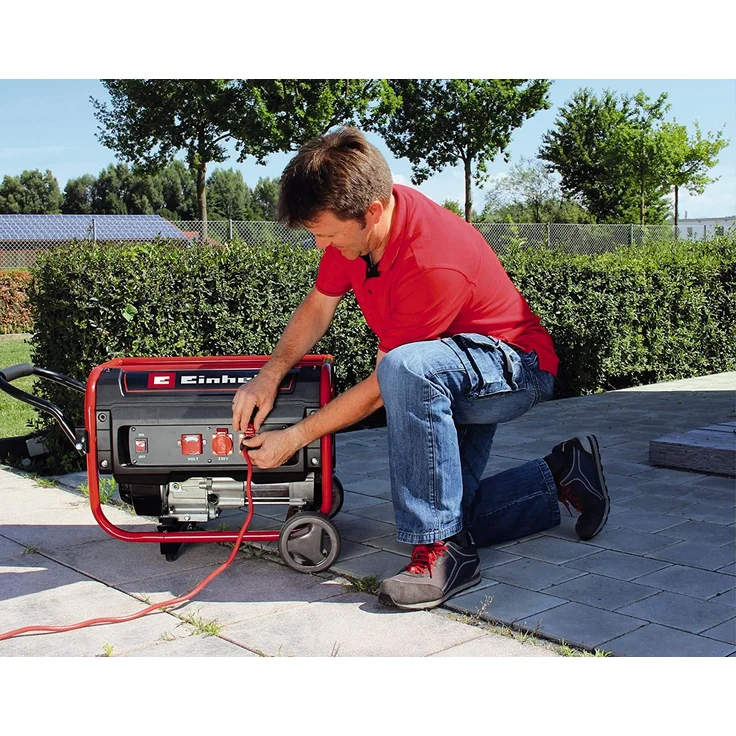 Einhell Stromerzeuger TC-PG 35-E5 (Benzin) (max. 3.100 W, emissionsarmer 4-Takt-Motor, 2x 230 V-Steckdosen, 15 l-Tank, AVR-Funktion, Überlastschalter, Ölmangelsicherung) – Bild 5