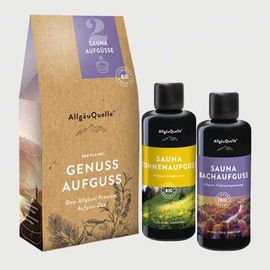Saunaaufguss-Set AllgäuQuelle mit 100% BIO Sauna Aufgussmittel 2x100ml