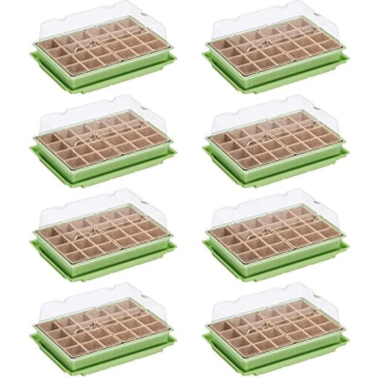 8 x WELLGRO Mini Gewächshaus für 192 Pflanzen - ca. 27 x 19 x 10 cm je Zimmergewächshaus