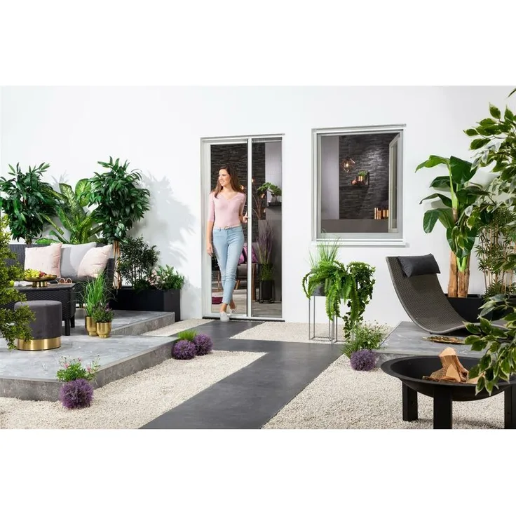 Hecht Alu Plisseetür Professional 125x220 cm in Weiß - Preisvergleich