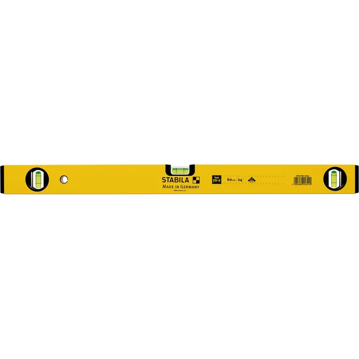 STABILA Wasserwaage Type 70-2, 180 cm, leichtes Alu-Profil, 1 Horizontal-Libelle, 2 Vertikal-Libellen, Made in Germany – Bild 2