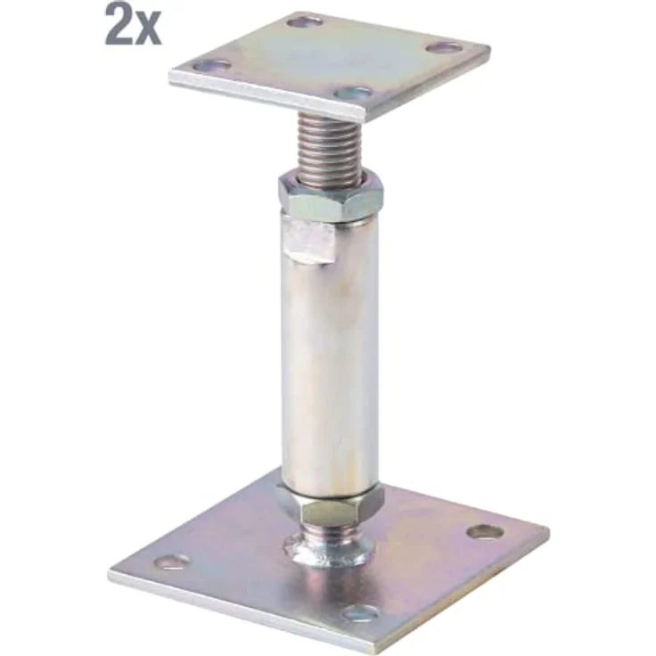 Alberts Pfostenträger | höhenverstellbar, zum Aufschrauben | galvanisch gelb verzinkt | Höhe 150 - 190 mm | 2er Set 
(212971) – Bild 2
