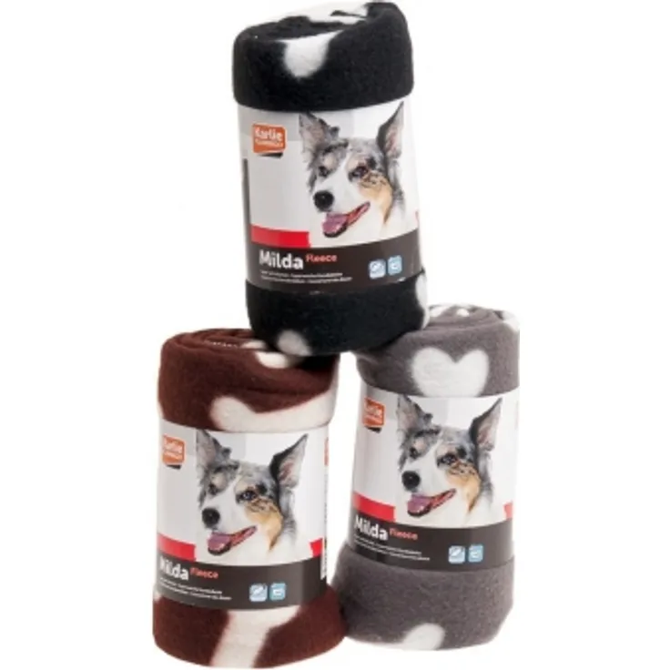 Karlie 3 Stück Fleecedecken je 100 x 70 cm braun