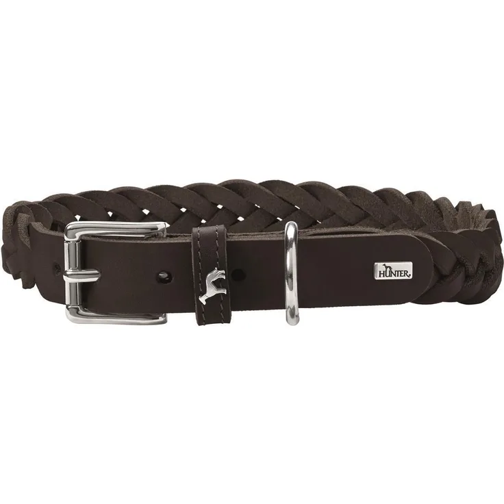 Hunter Hunde-Halsband Solid Education Special dunkelbraun S