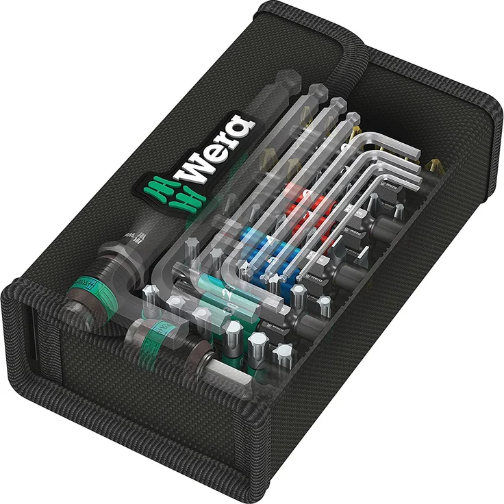 Wera Kraftform Kompakt 100 robustes Werkzeug Set 52 tlg. Bitset mit Bithalter Schnellwechselfutter Winkelschlüssel mit Hex-Plus Profil Schraubendreher-Set PH1 Kreuzschlitz BiTorsion Bits – Bild 2