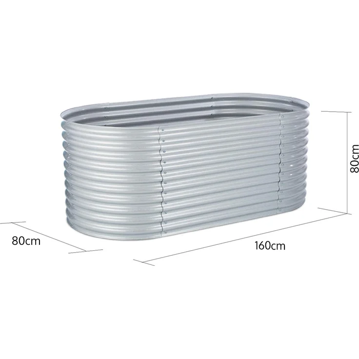 High Grow Hochbeet Gartenbeet 1,6m Zink-Alu-Beschichtung silber Silber – Bild 6