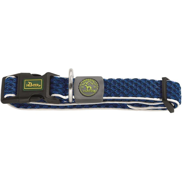 Hunter Hunde-Halsung Hilo Vario ohne Zugentlastung blau M-L – Bild 1