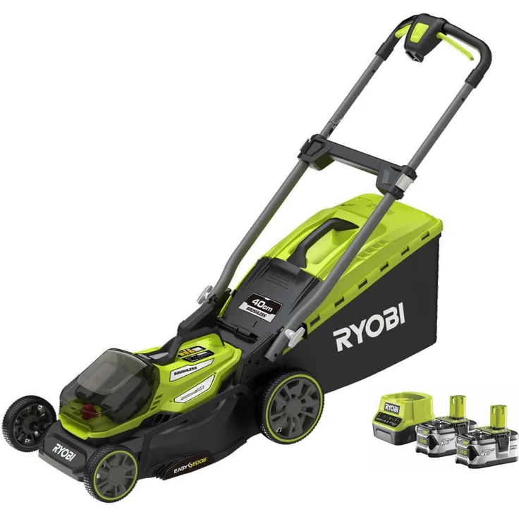 RYOBI RY18LMX40A-240 18V Akku-Rasenmäher mit 2 Akkus & Ladegerät 40 cm Schnittbreite