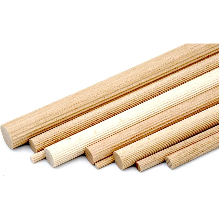siwitec glatte Rundstäbe aus Holz im Set, Buche, 1000 mm Länge, ideal zum Basteln mit Holz 5er Set - Ø - 5 mm