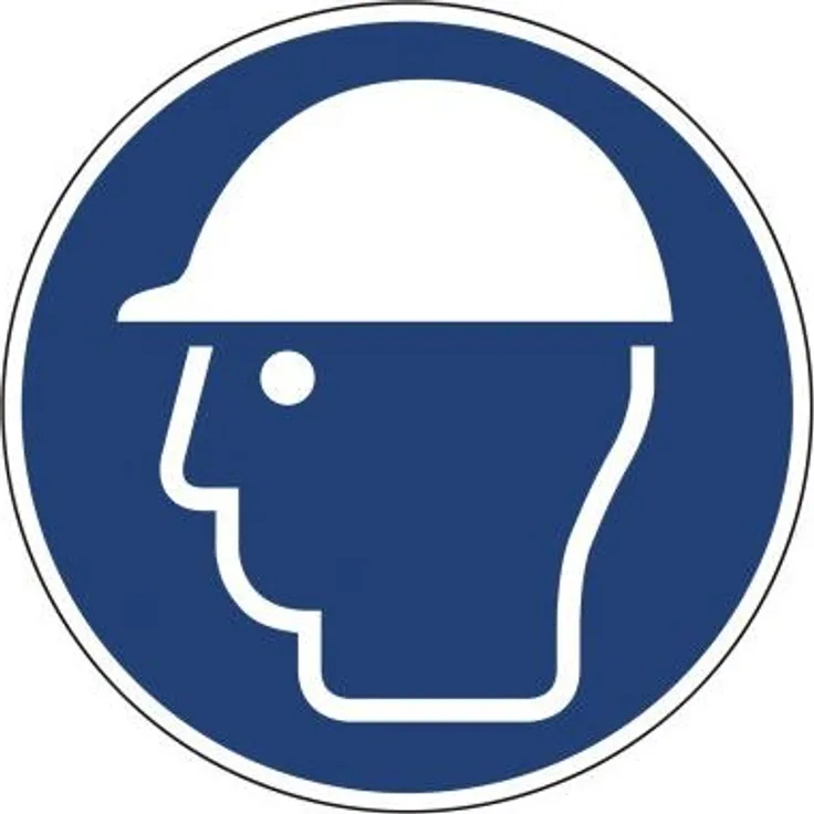 Hinweisschild Kopfschutz benutzen ISO 7010-M014 rund 200mm PVC (195050800)