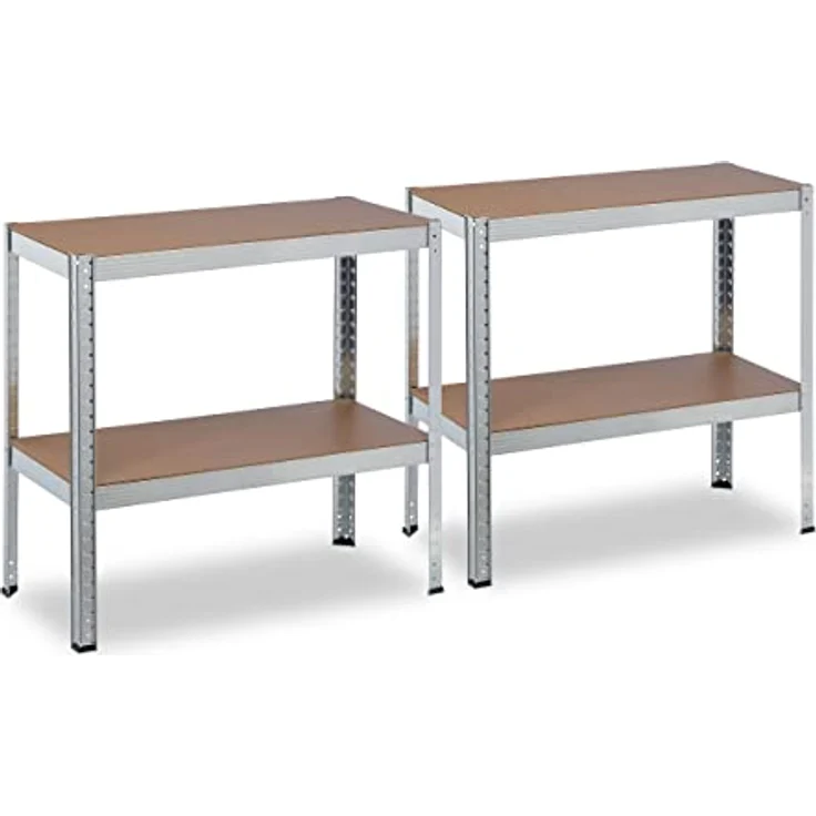 Schwerlastregal verzinkt, Traglast 280kg, 157x80x40 cm, 4 Böden, zum Stecken, Stahl, Lagerregal Keller, silber – Bild 6