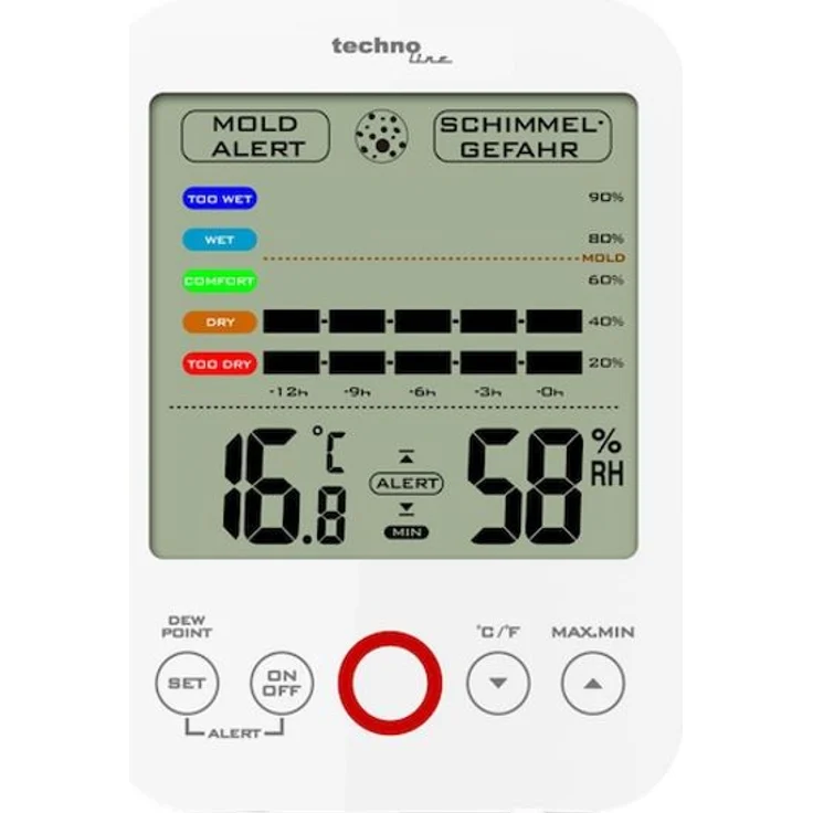 Techno Line WS 9422 Luftfeuchtemessgerät (Hygrometer) 20% rF 95% rF Taupunkt-/Schimmelwarnanzeige – Bild 2