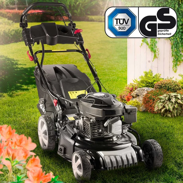 BRAST Rasenmäher Benzin 3,5kW(4,76PS) mit Antrieb Elektrostart 46cm Schnittbreite TÜV 18170 - ESTART - Preisvergleich – Bild 2