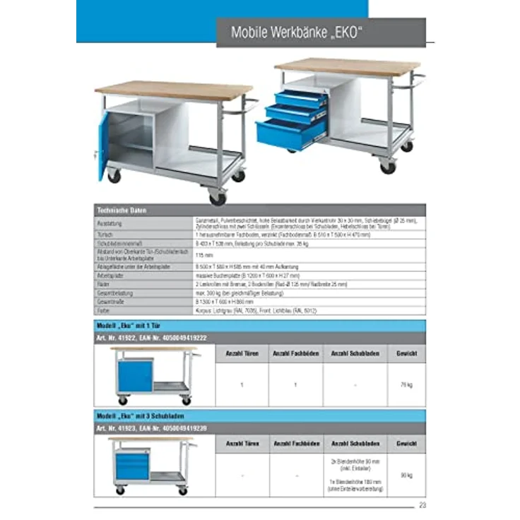 Mobile Werkbank ECO mit 3 Schubladen – Bild 7