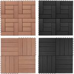 Casaria WPC Fliesen 66x Mosaik Anthrazit Holzfliesen 30x30cm