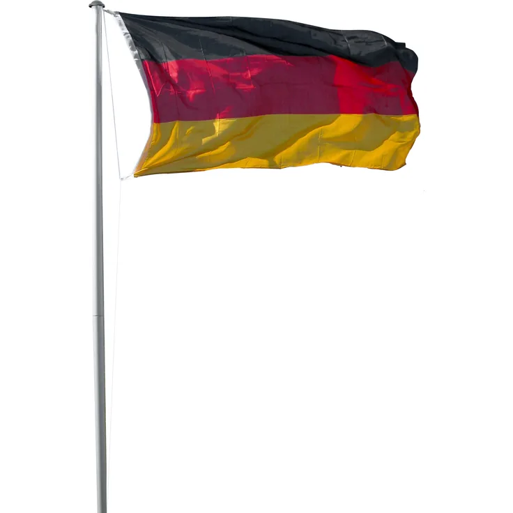 Aluminium Fahnenmast inkl. Deutschlandfahne Flaggenmast Stangenmast 6,2m