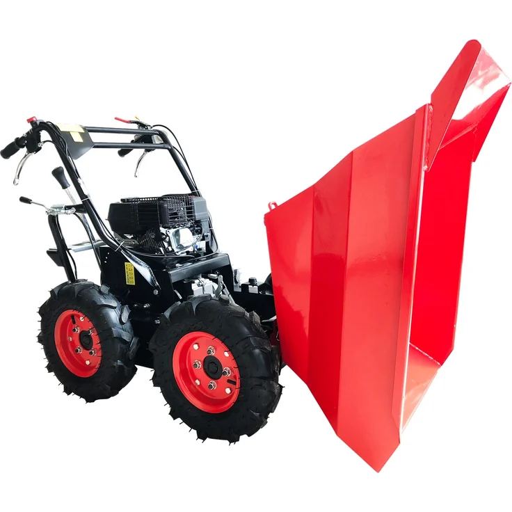 BRAST Benzin Muldenkipper Mini-Dumper Motor-Schubkarre Dumper Radlader 4,8kw/6,5PS Allradantrieb 300 kg Traglast – Bild 3