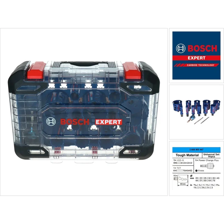 Bosch Expert Tough Material Lochsäge-Set, 20-22-25-32-35-40-44-51-60-64-76 mm, 14-tlg. - Preisvergleich – Bild 4
