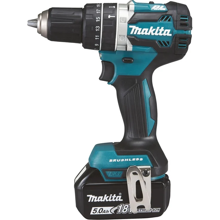 Makita DHP484RTJ Akku Schlagbohrschrauber 18V - 5,0Ah,2 Akkus,Ladegerät im Makpac,450 W,18 V,Blau,Silber – Bild 2