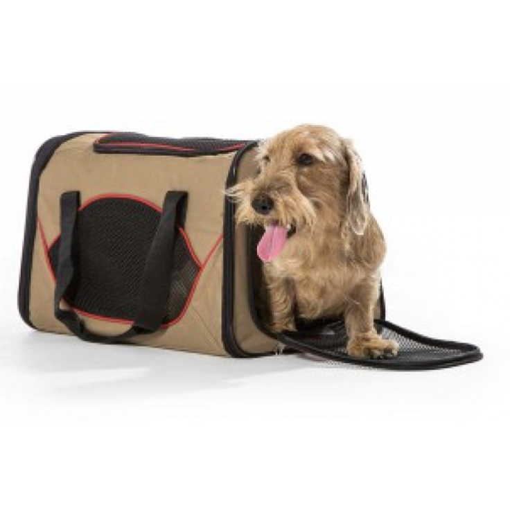 Hunter Tragetasche Kansas beige-rot 48x30x30 cm
