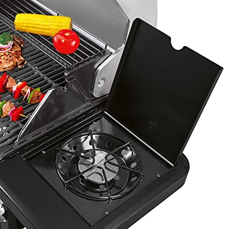 ProfiCook Gasgrill PC-GG 1219 Gußeisen Rost, 3 Brenner + 1 Kochstelle – Bild 4