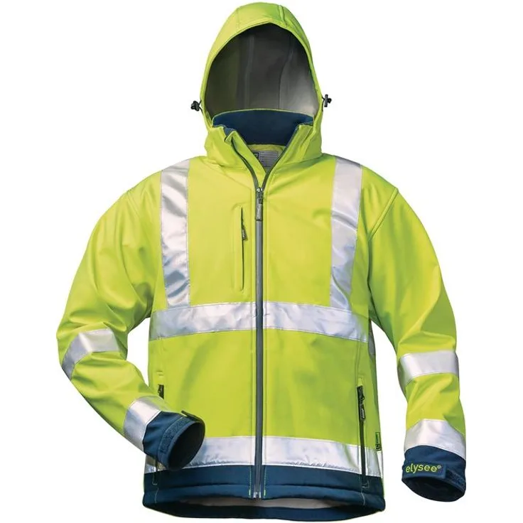 elysee Warnschutz-Softshelljacke LIAM Größe L fluoreszierend gelb-marine
